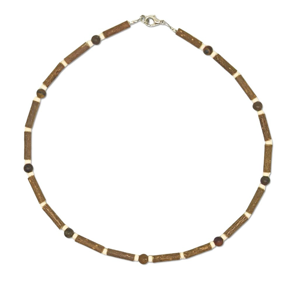 E08 | Hazel Wood & Tiger Eye Kid Necklace (4-10 Years)