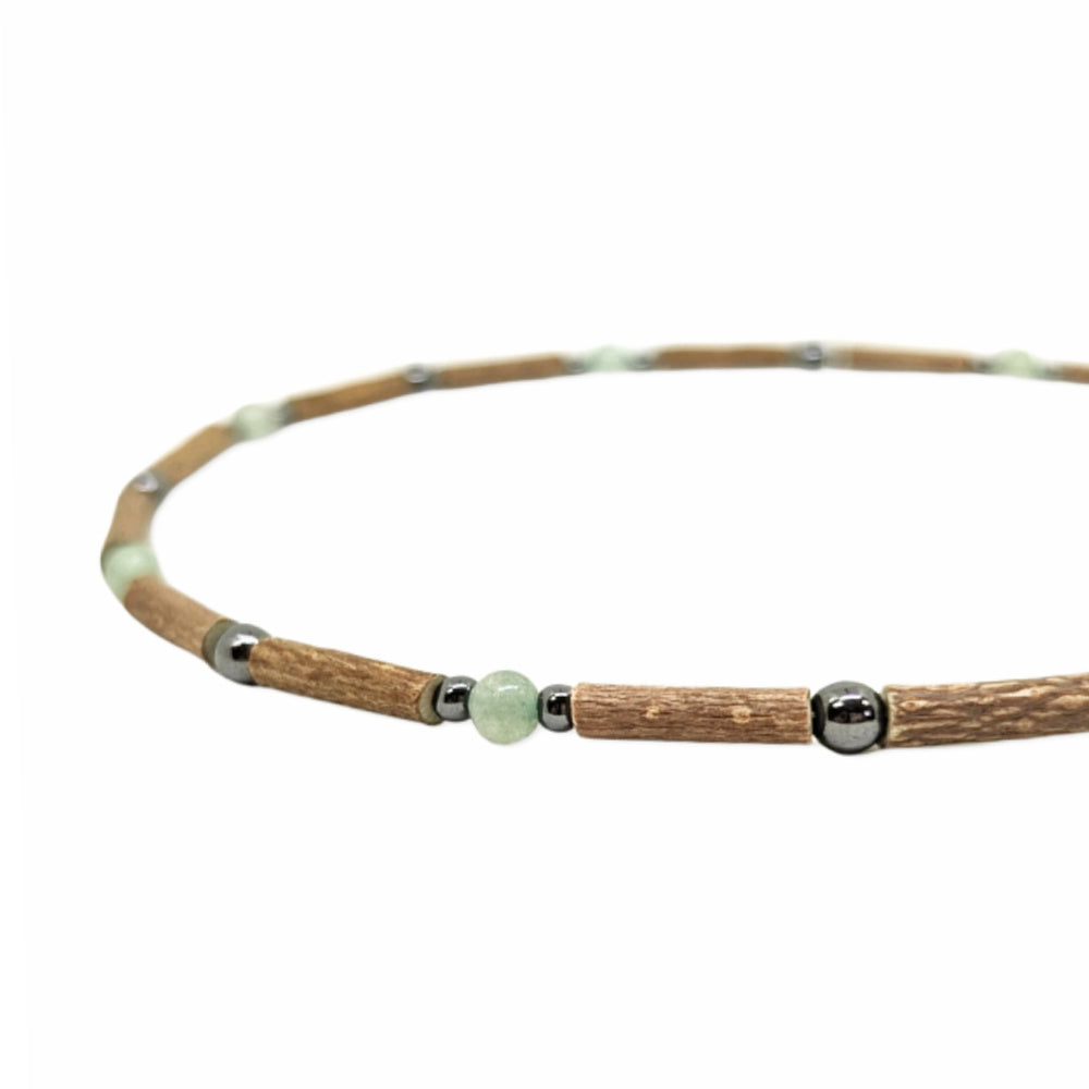 E09 | Hazel Wood, Aventurine & Hematite Kid Necklace (4-10 Years)