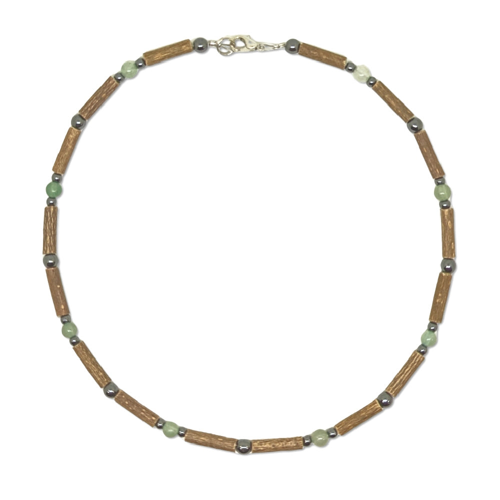 E09 | Hazel Wood, Aventurine & Hematite Kid Necklace (4-10 Years)