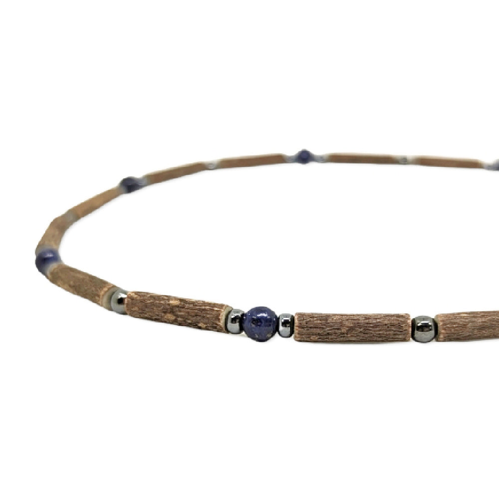 E12 | Hazel Wood, Lapis Lazuli & Hematite Kid Necklace (4-10 Years)