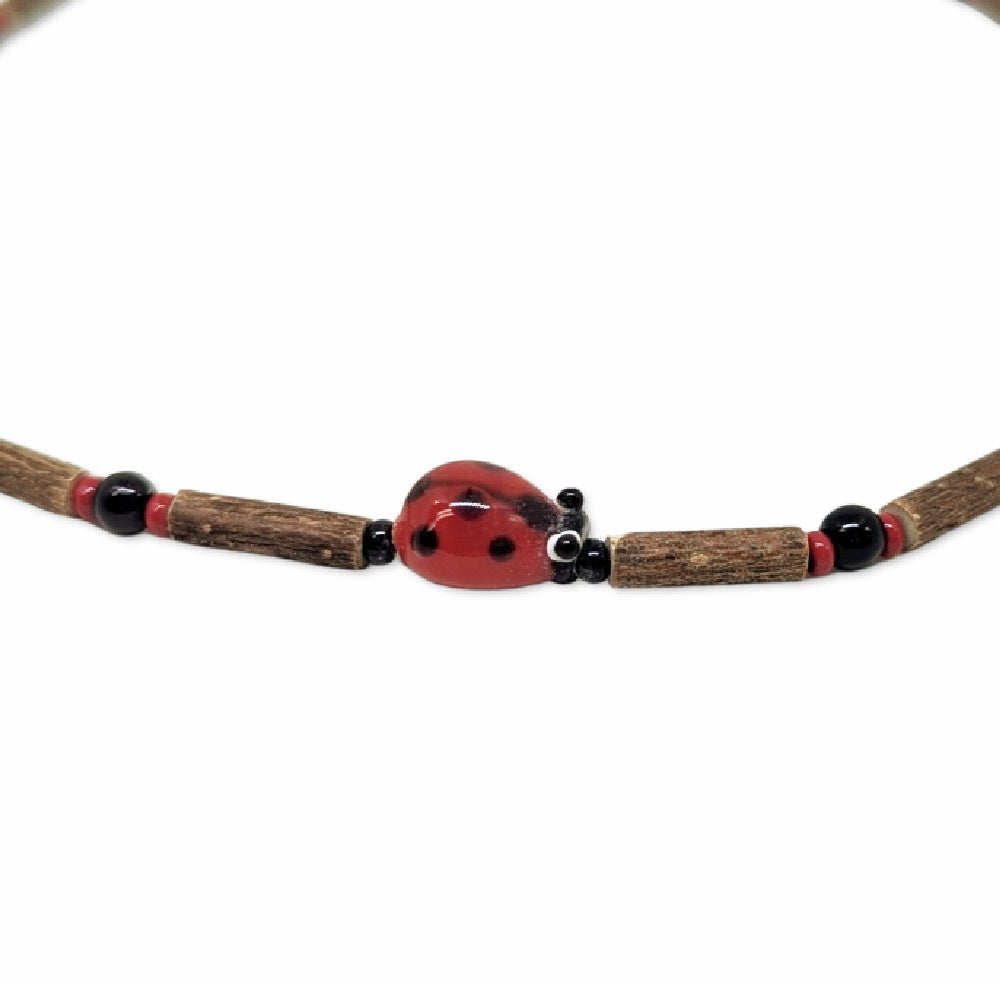 E19 | Hazel Wood & Red Ladybug Kid Necklace (4-10 Years)