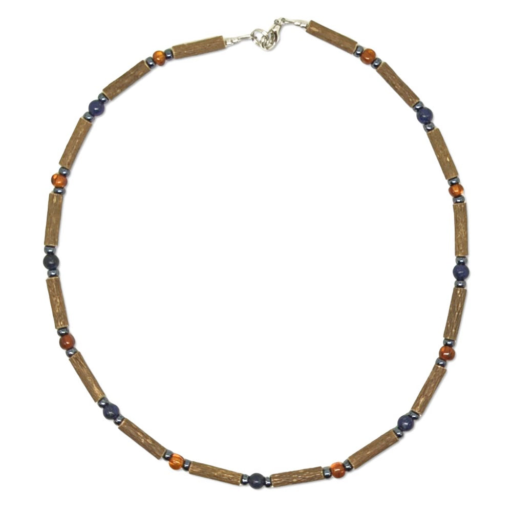 E32 | Bois de noisetier, ambre de la Baltique et lapis-lazuli