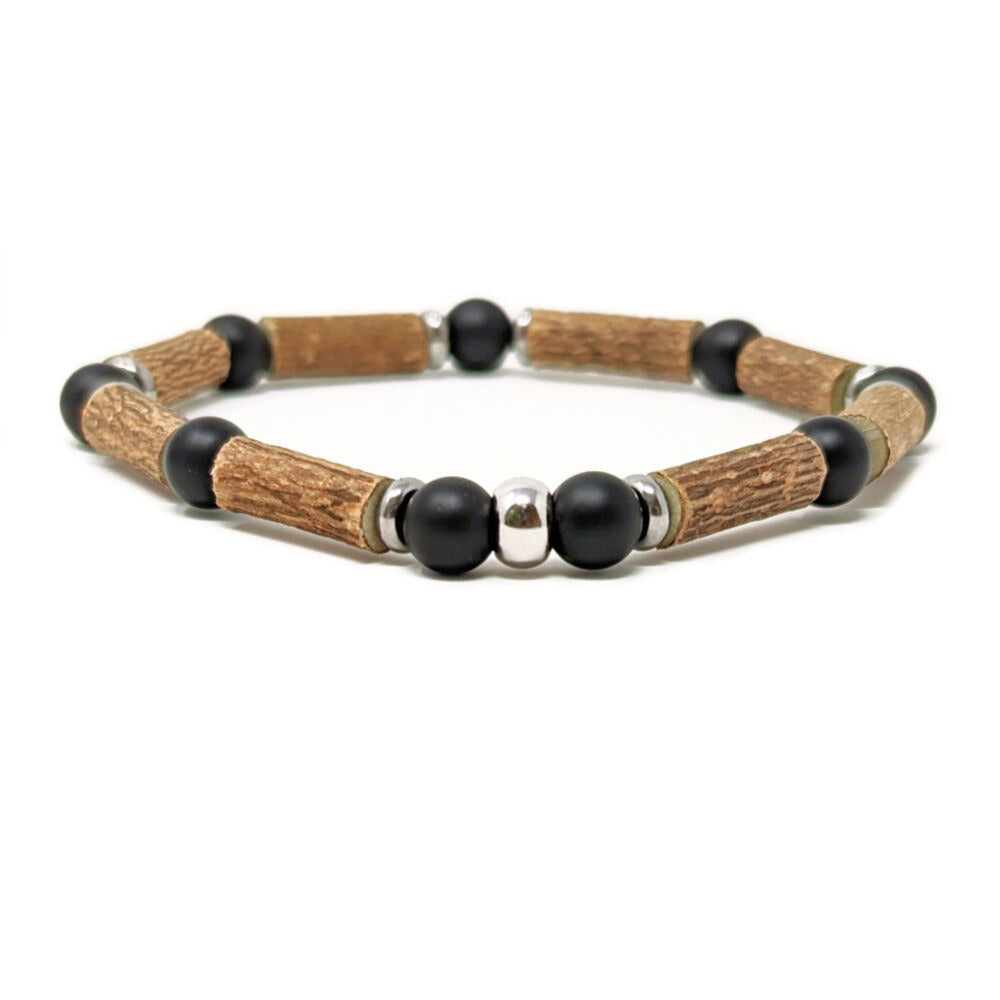 H12 | Duo de bracelets POISSONS 8 mm noir