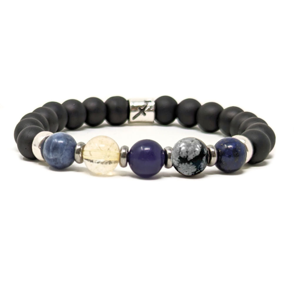 H09 | Duo de bracelets SAGITTAIRE 8 mm noir