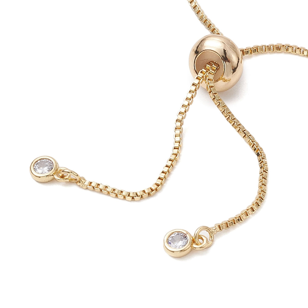 XX05 | Natural White Pearl Golden Slider Bracelet