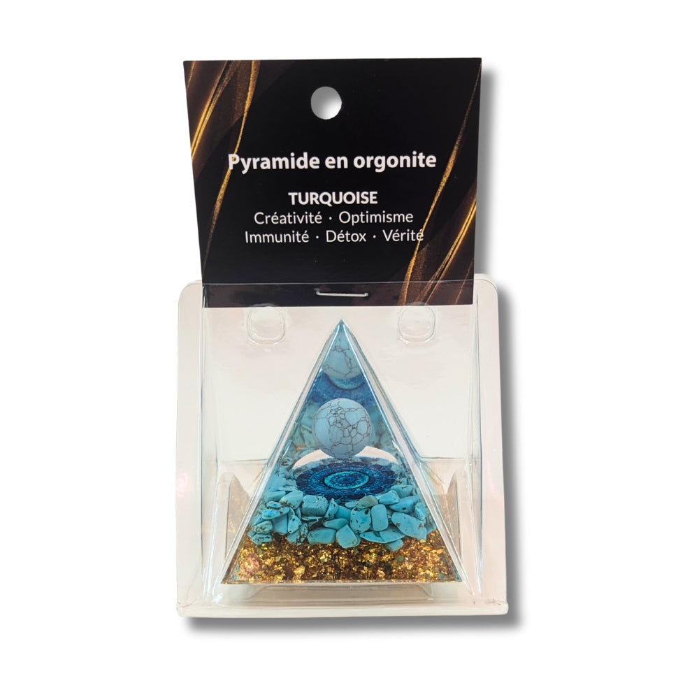 P05 | Pyramide en orgonite, turquoise