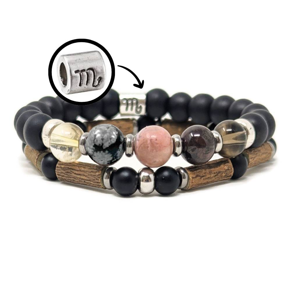 H08 | Duo de bracelets SCORPION 8 mm noir