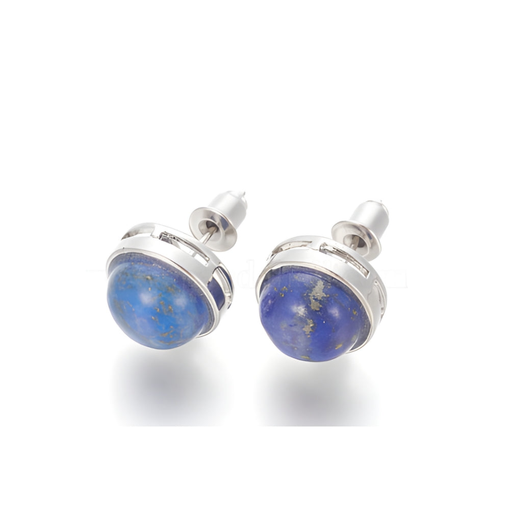 R06 | Boucles d'oreilles en améthyste naturelle (demi-sphères)