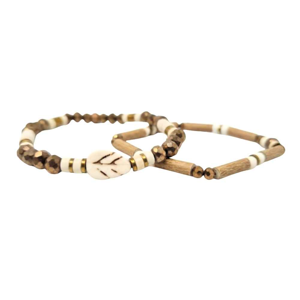 X54 |  | Autumn Leaf Brown & White Bracelets