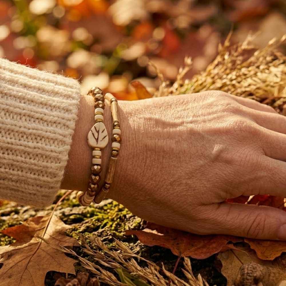 X54 |  | Autumn Leaf Brown & White Bracelets