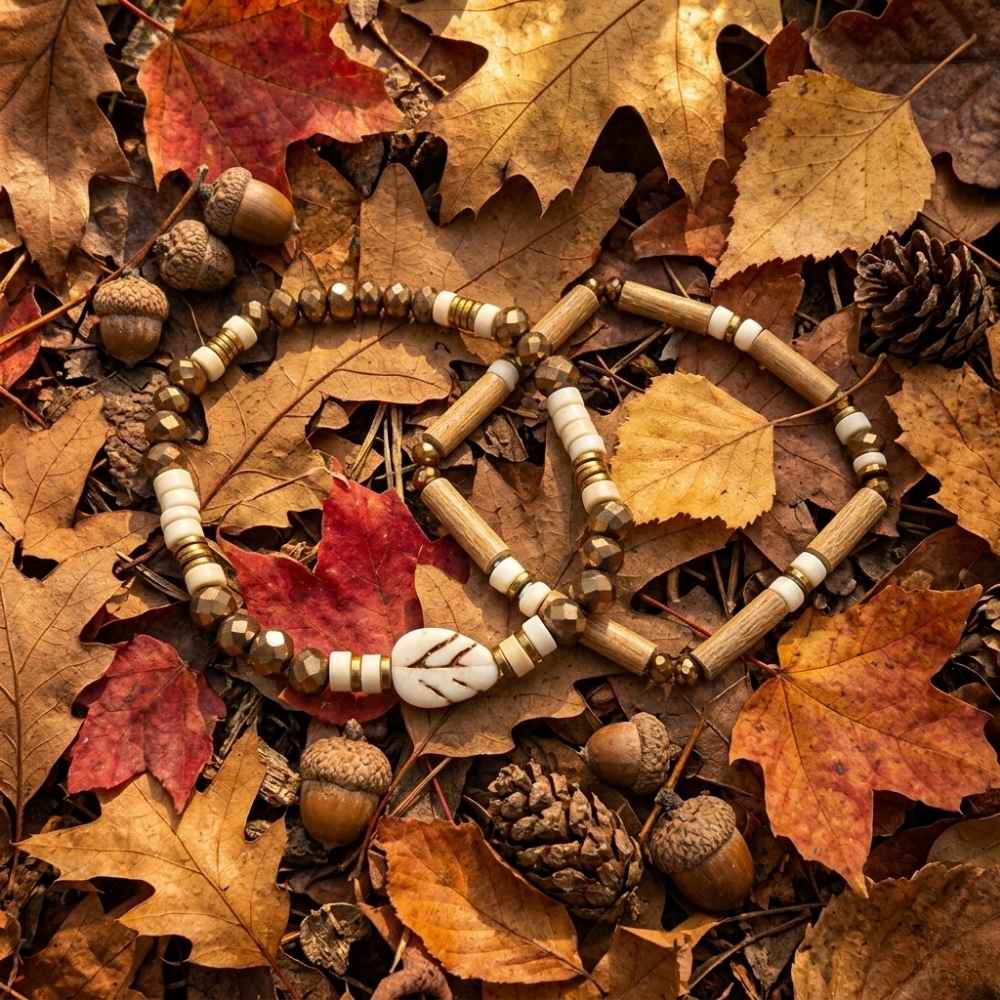 X54 |  | Autumn Leaf Brown & White Bracelets