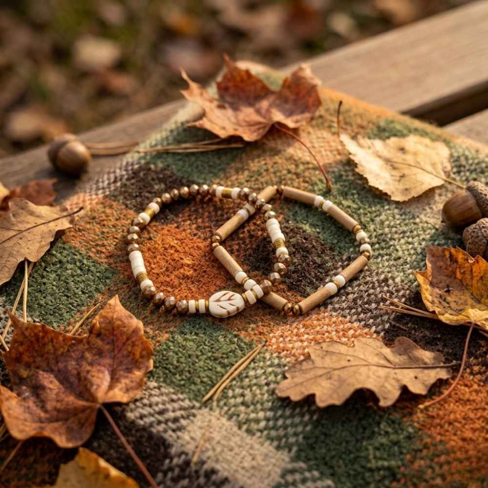 X54 |  | Autumn Leaf Brown & White Bracelets