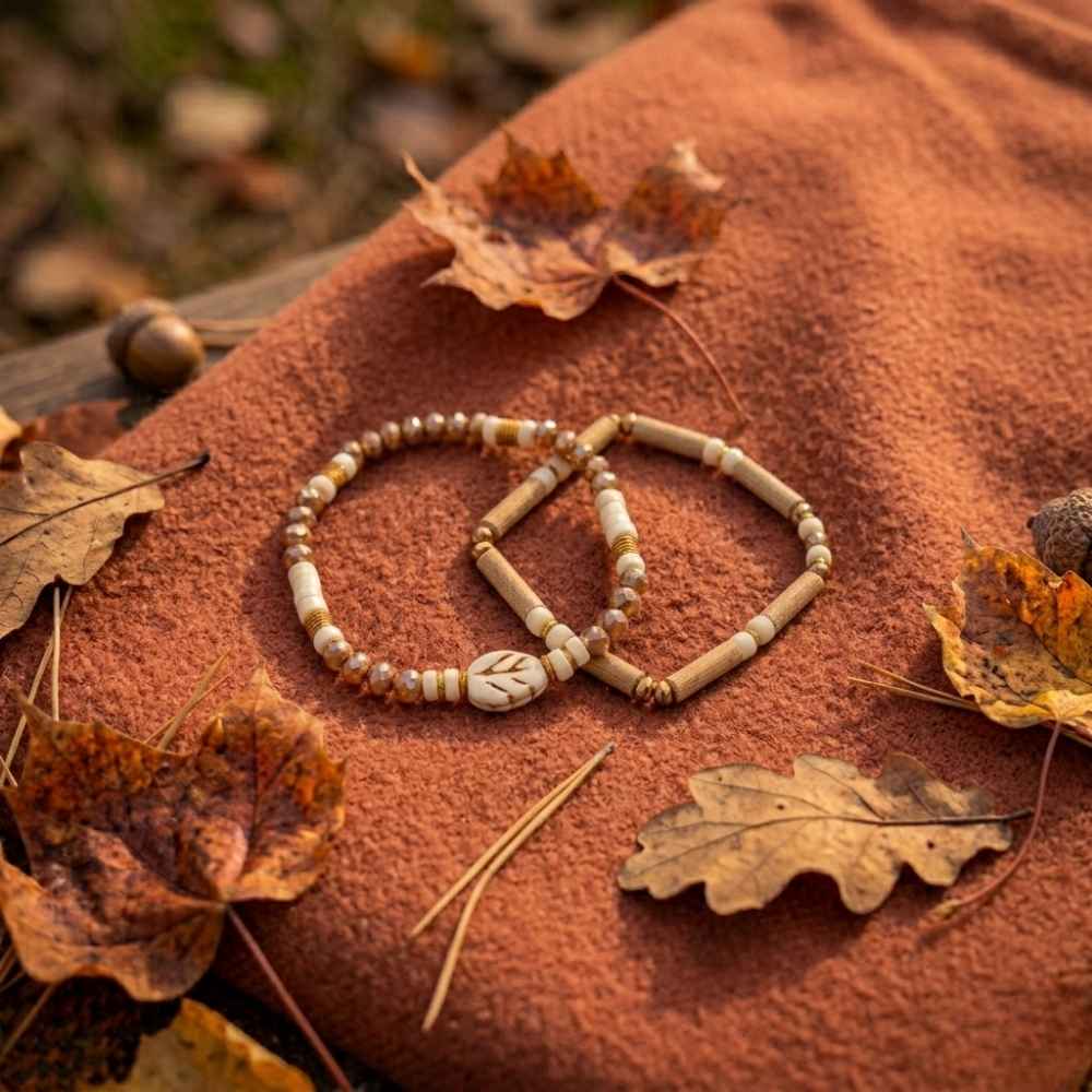 X54 |  | Autumn Leaf Brown & White Bracelets