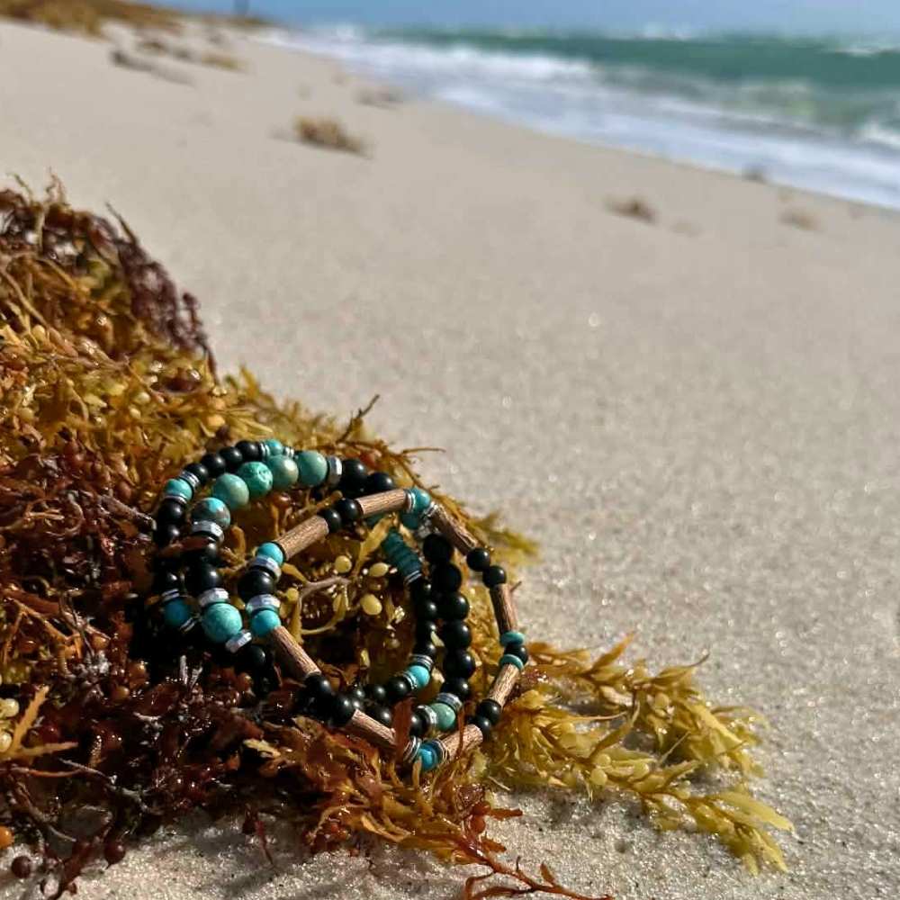 X33 | Trio de bracelets turquoise et noir