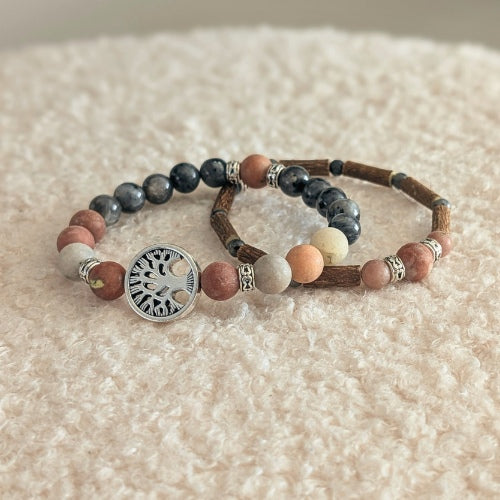 X43 | Bracelets diffuseurs jaspe sesame et labradorite
