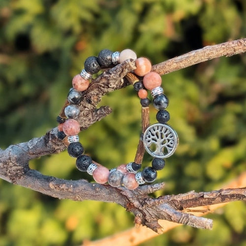 X43 | Bracelets diffuseurs jaspe sesame et labradorite