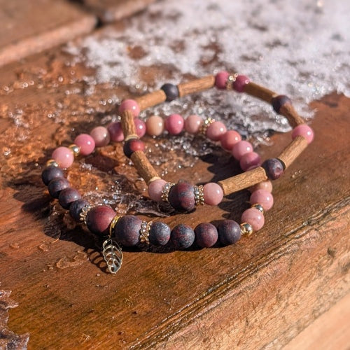 X46 | Rhodochrosite & Brecciated Jasper Bracelets