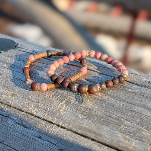 X46 | Rhodochrosite & Brecciated Jasper Bracelets