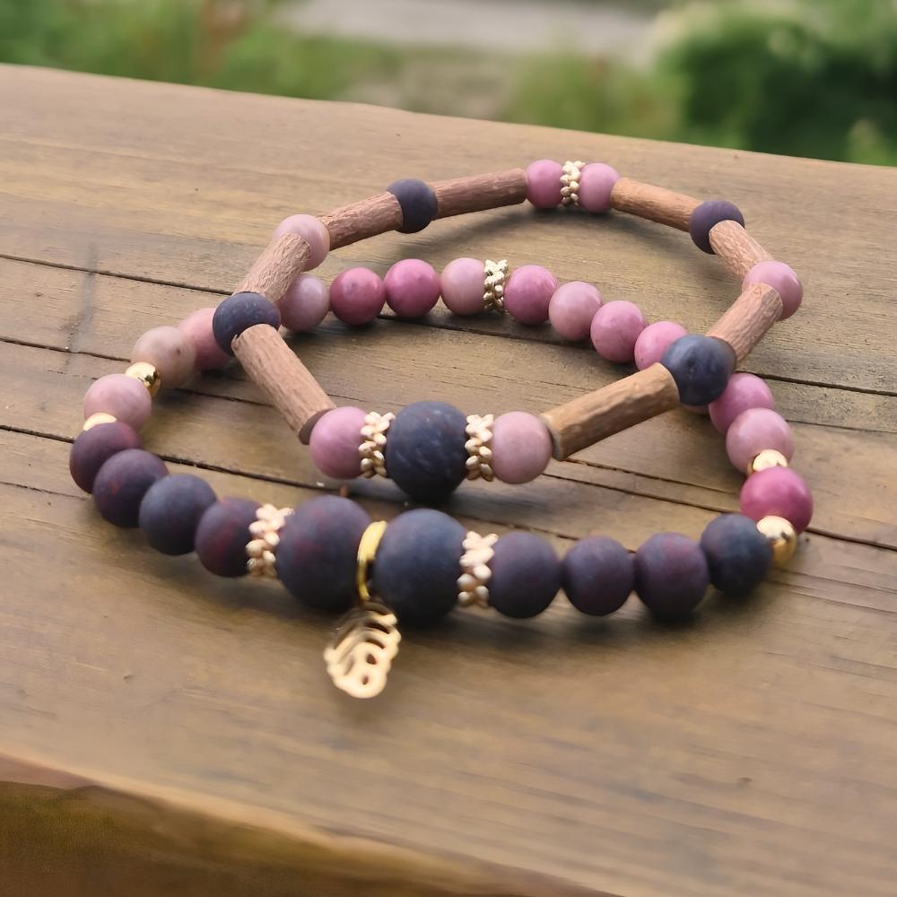 X46 | Rhodochrosite & Brecciated Jasper Bracelets