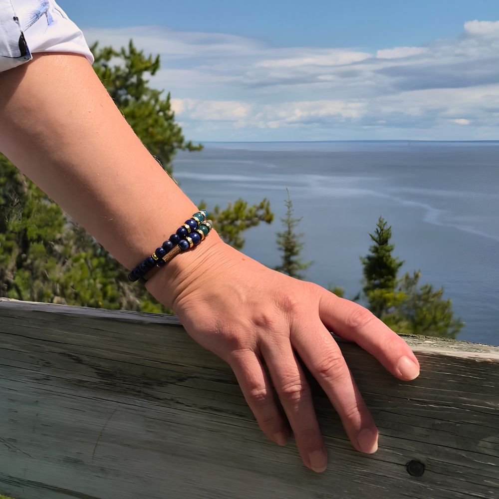 X47 | Bracelets avec lapis-lazuli et apatite