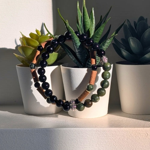 X50 | Green Jade & Onyx Bracelets