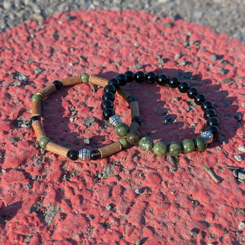 X50 | Green Jade & Onyx Bracelets