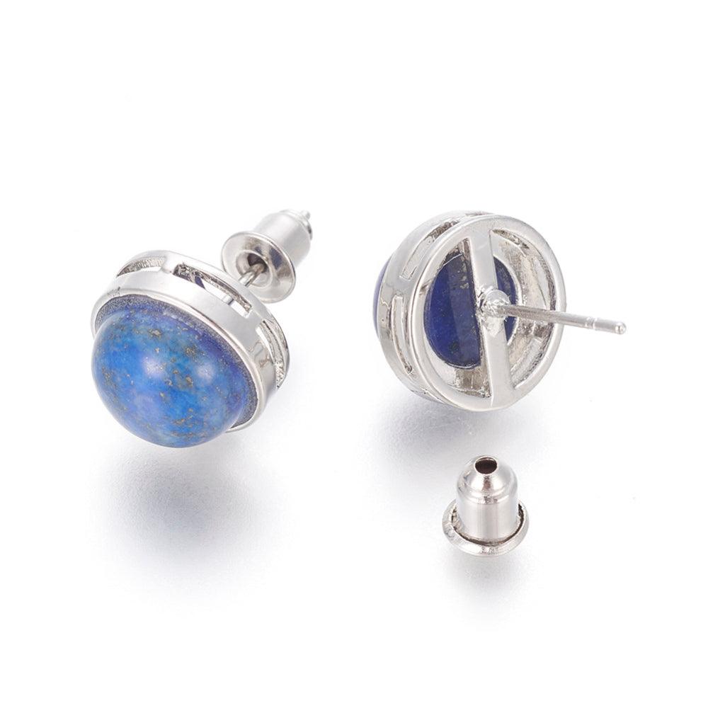 Natural Lapis-Lazuli Stud Earrings - Pur Noisetier | Pure Hazelwood