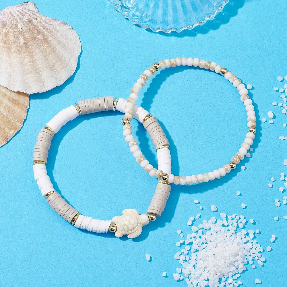 XX02 | Duo de bracelets tortue de mer howlite