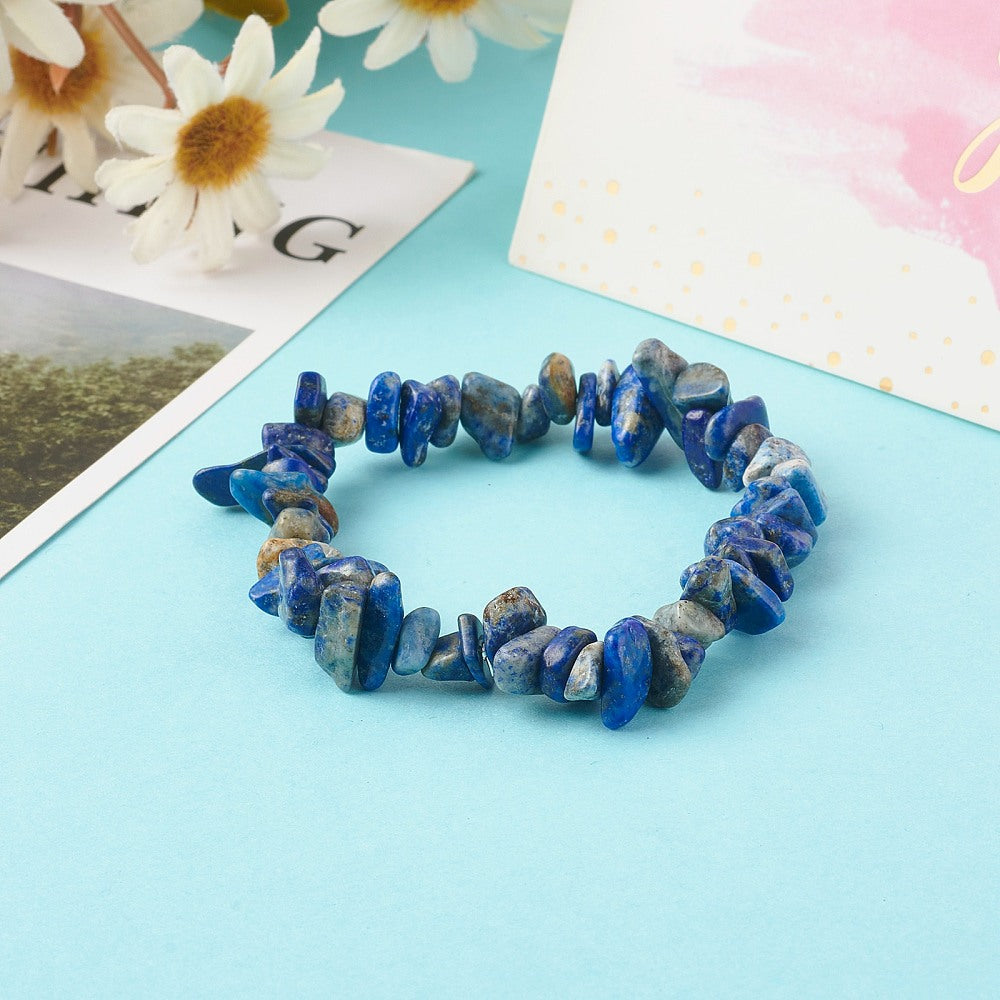 S83 | Bracelet chips de pierre lapis-lazuli