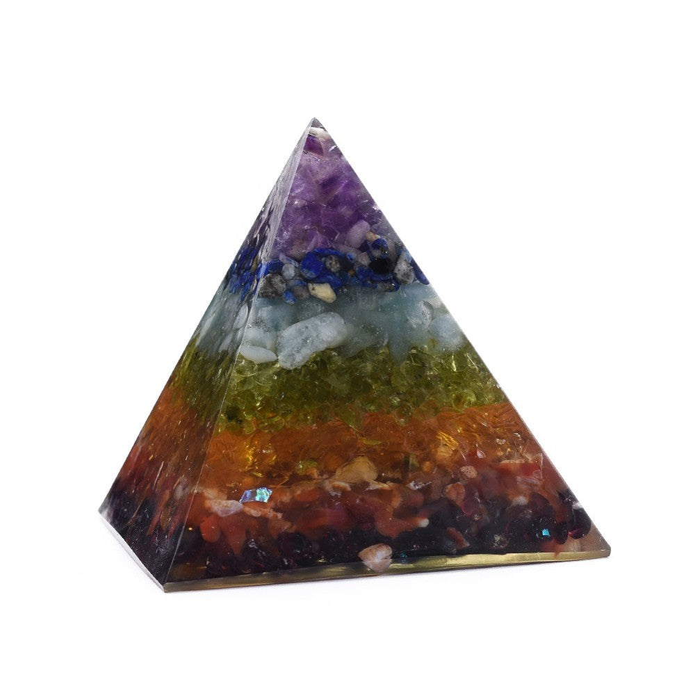 P09 | Chakra Stones Orgonite Pyramid