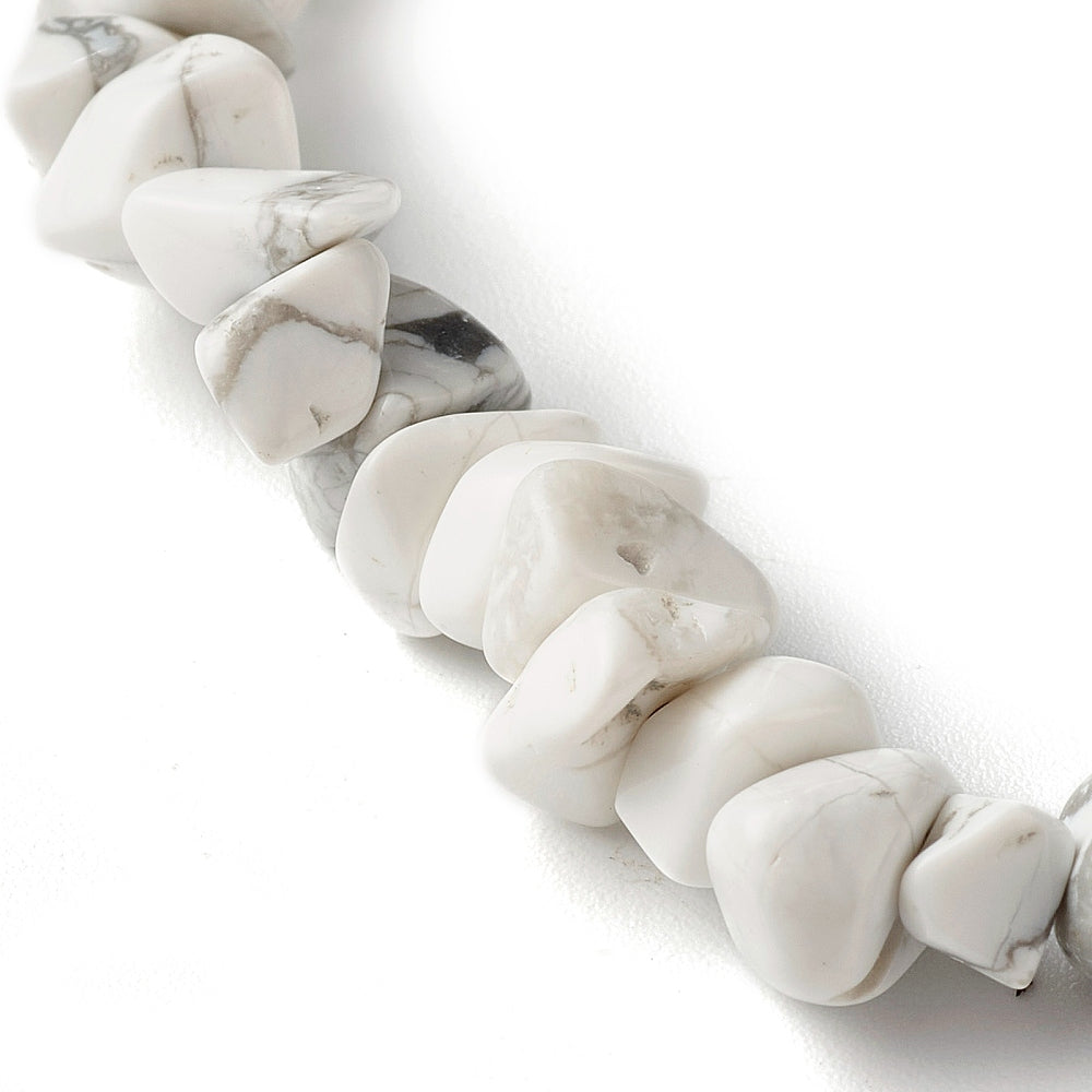 S91 | Bracelet chips de pierre howlite blanche