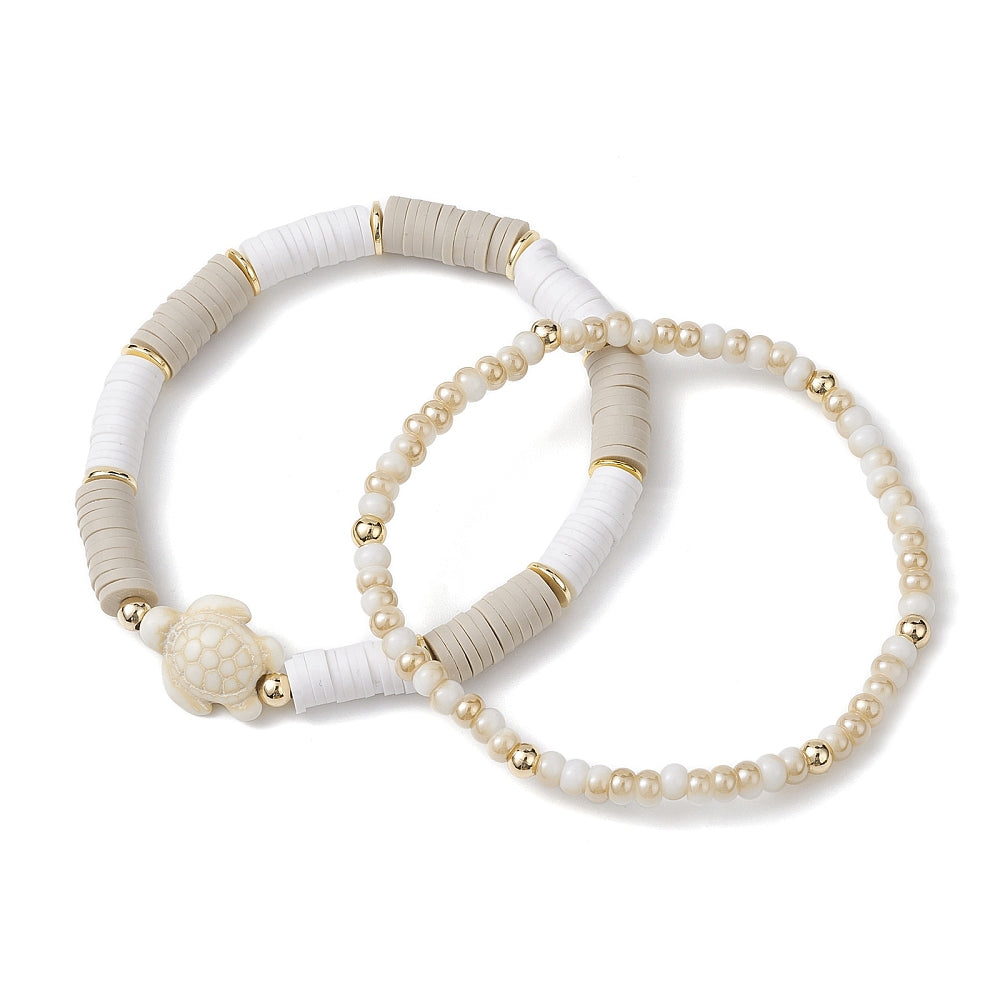 XX02 | Duo de bracelets tortue de mer howlite