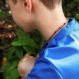 E12 | Hazel wood, hematite & lava stones