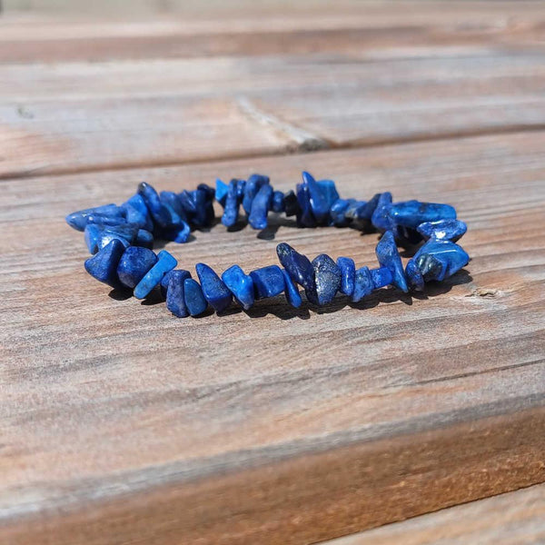 S83 | Lapis-Lazuli Natural Chip Stone Bracelet - Pur Noisetier | Pure Hazelwood